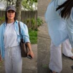 CELULAR DE CLEO PIRES CAI NO CHÃO DURANTE FOTOS COM FÃS NA PORTA DA GLOBO