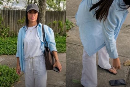 CELULAR DE CLEO PIRES CAI NO CHÃO DURANTE FOTOS COM FÃS NA PORTA DA GLOBO