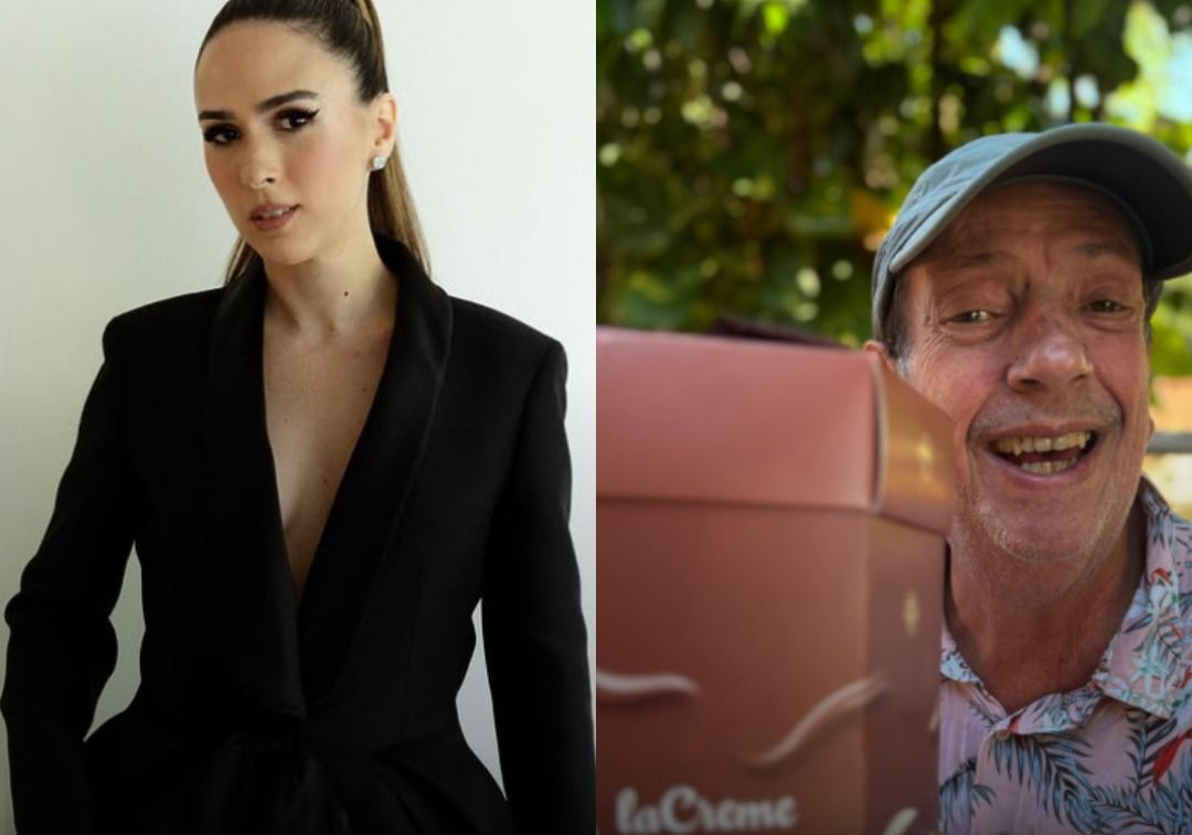 Tatá Werneck faz doação de Páscoa e emociona moradores do Retiro dos Artistas